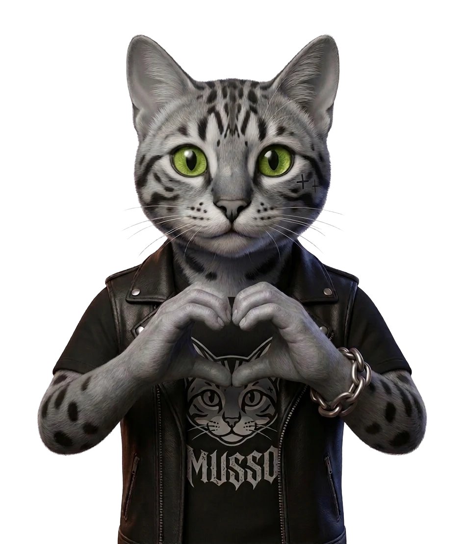 Personaje de Kiltro haciendo un corazón con sus manos